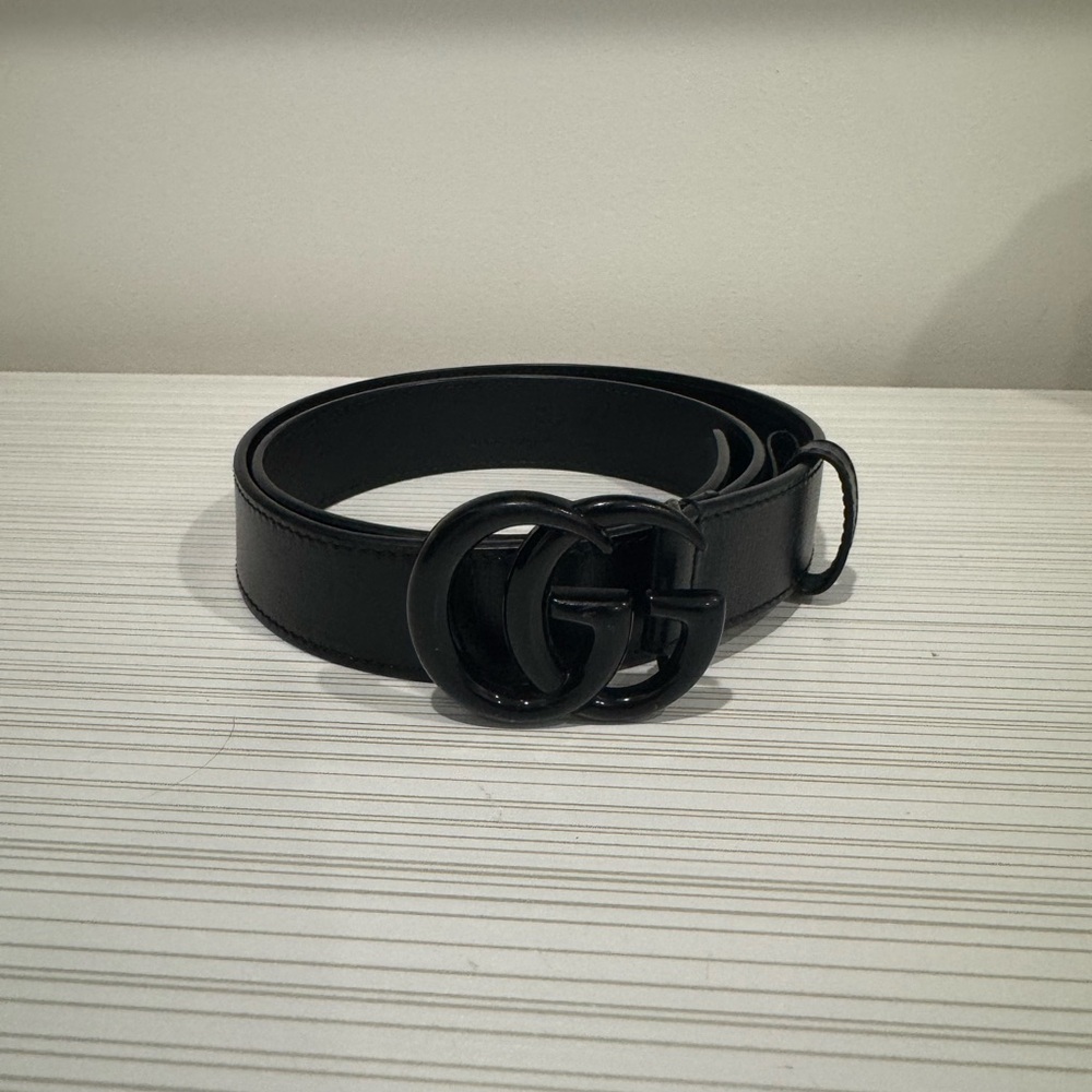 Gucci Black Leather Belt